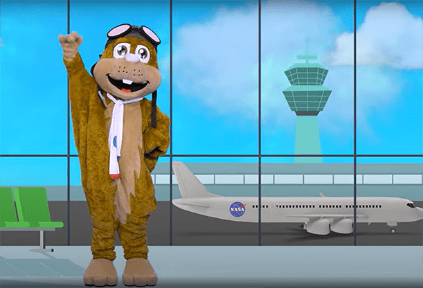 Orville D. Squirrel explores how the different parts of an airplane help make it fly.